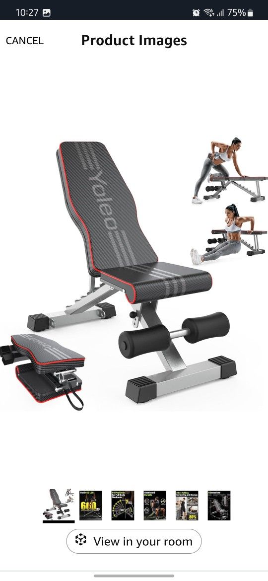 Yoleo Adjustable Weight Bench