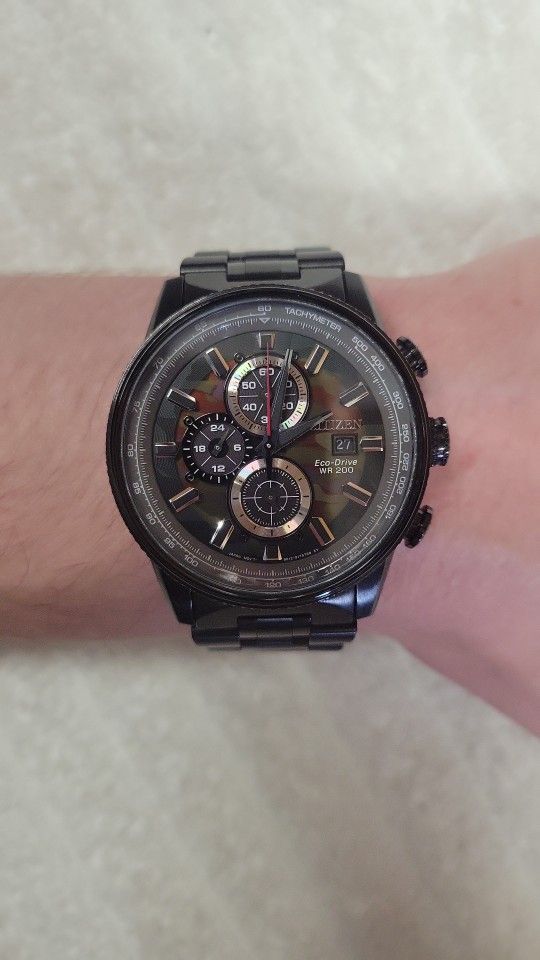 Citizen Men's Eco-Drive Camo Nighthawk Chronograph Stainless Steel Watch, model CA0805