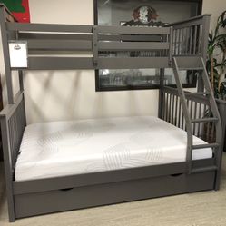 Solid Pine Twin Over Full Bunk Bed - Olympian 