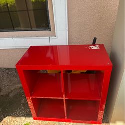 Red shelves / dresser