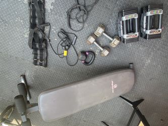 Home Gym bundle - Powerblocks, Dumbbells, Resistance Bands, Ab/crunch Board, Kettlebell, Ankle Weight