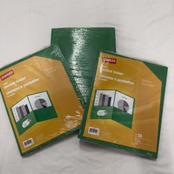 New!!! Staples Green Pocket Folders    See Description