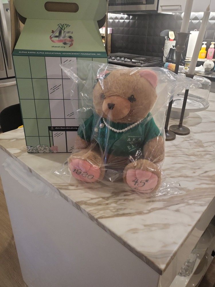 🌸 Alpha Kappa Alpha 45th Anniversary Commemorative Collectible Bear – Limited Edition