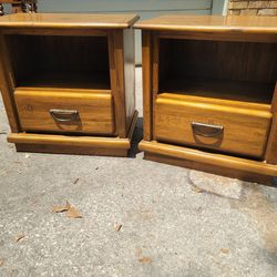 Vintage Solid Wood Night Stands 