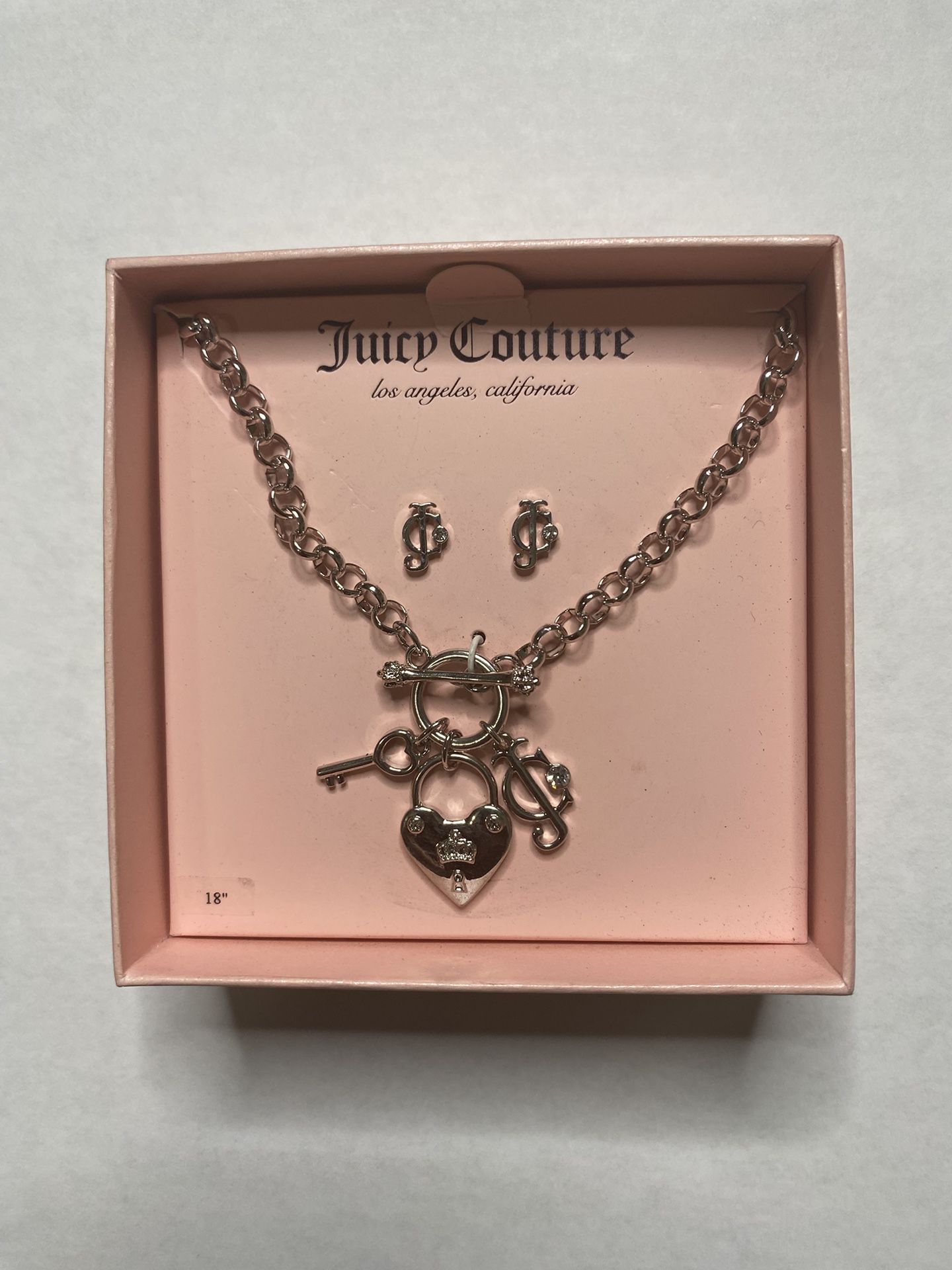 Juicy Couture Silver Necklace With Charms And Brand New