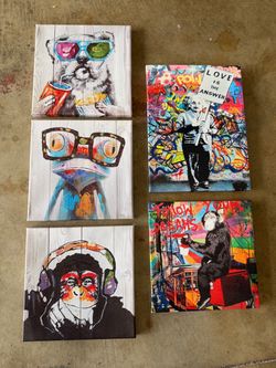 Colorful Canvas Wall Art – $10 Each or 5 for $40!