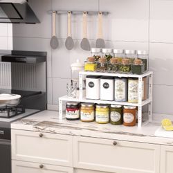 Heavy Duty Expandable Stackable Metal Shelves Organizer Storage Rack for Kitchen Pantry Spice New condition  