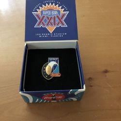 Coca Cola Super Bowl 1995 Miami Pin In Original Box