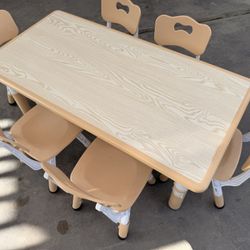 Kids Adjustable Table Seats 6