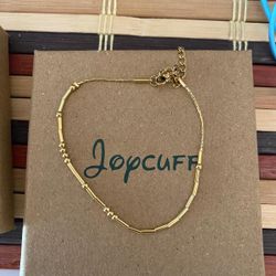 Joycuff Gold Colored Bracelet Morse Code 