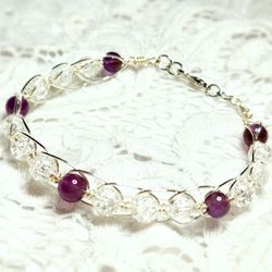 Amethyst And Quartz For Amplification Bracelet 
