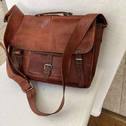 Custom Made Supple Goat Leather Messenger Bag