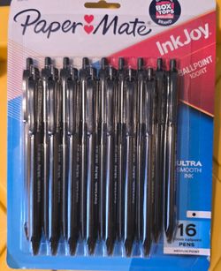 NEW Paper Mate InkJoy 100RT Black Pens 16 Pack