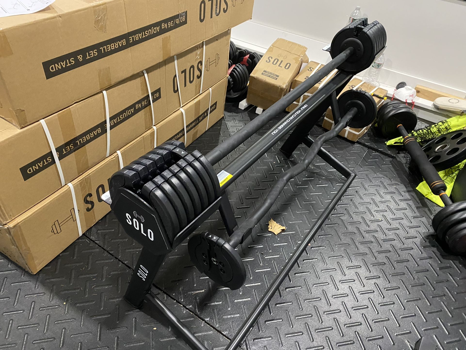 Adjustable Barbell And Curlbar Set