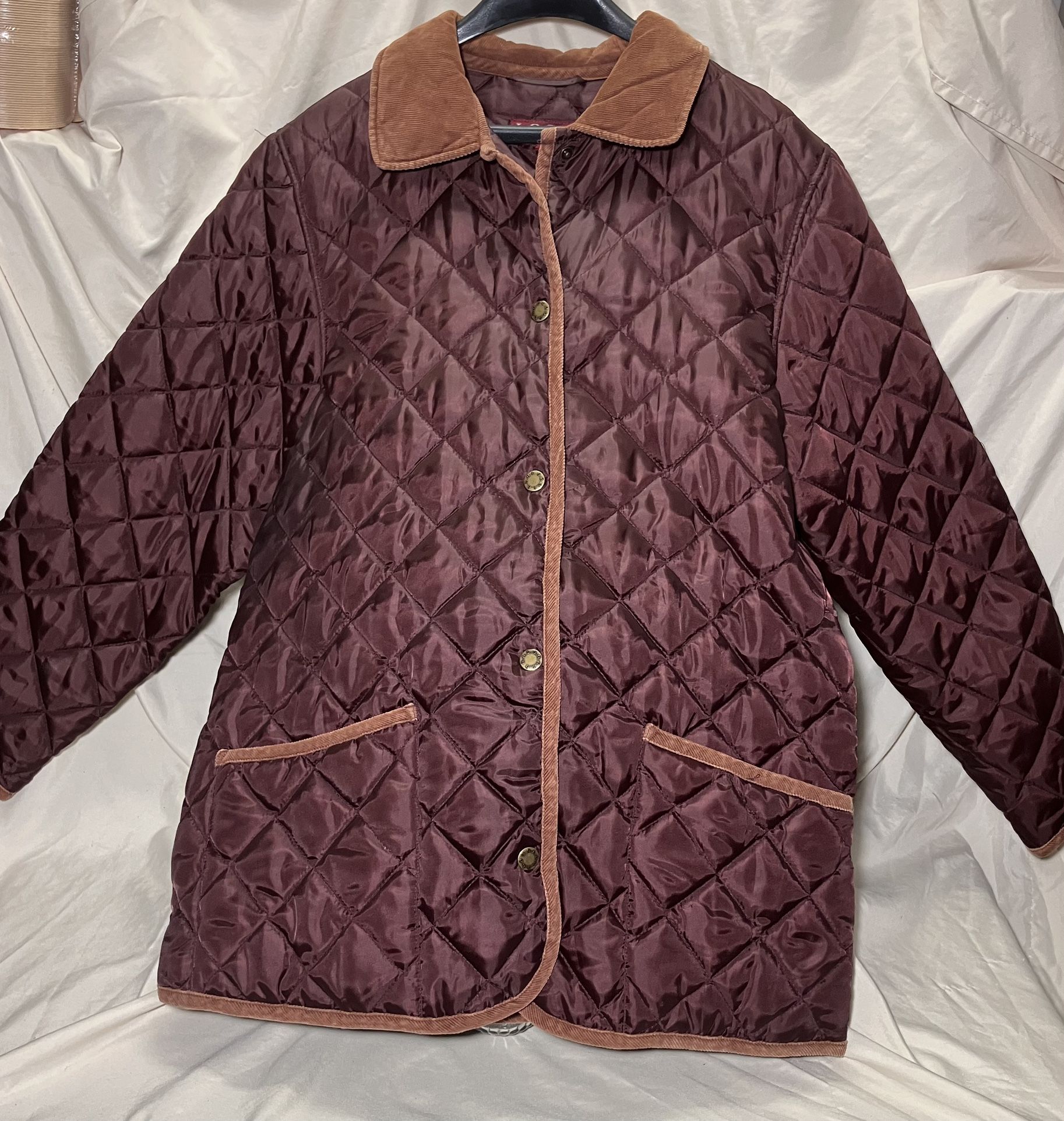 H&M L.O.G.G. Quilted Jacket with Corduroy Collar Small
