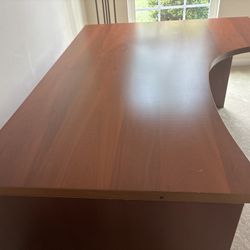 Modern Cherry Wood Executive Desk