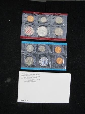 1968 U.S. Mint Set in OGP -- 10 TOTAL COINS WITH SILVER!
