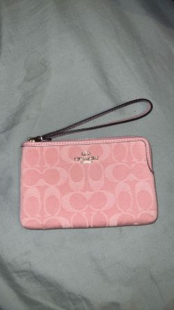Coach pink denim wallet