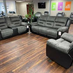 Earhart Slate Reclining Living Room Set