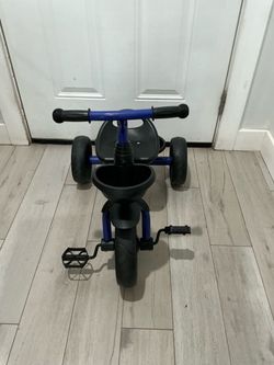 Kids Blue Tricycle with Storage Basket