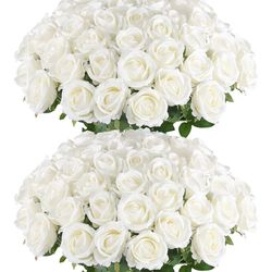 Artificial Roses, Silk Roses Realistic Roses (50)