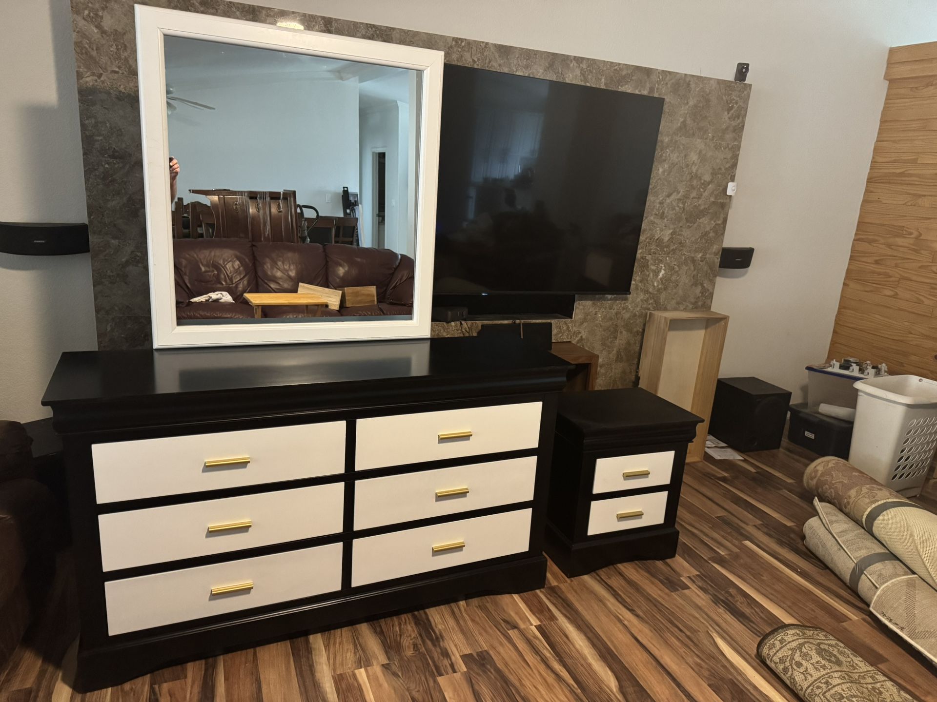 Dresser With Mirror & Nightstand.