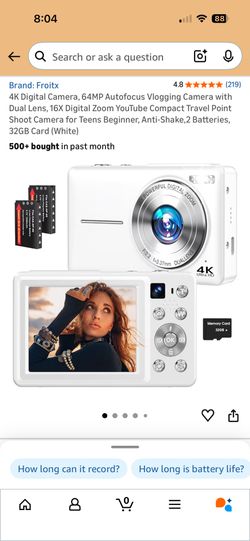 Brand New unopened Box 4k Digital Vlogging Camera Duel Lens 