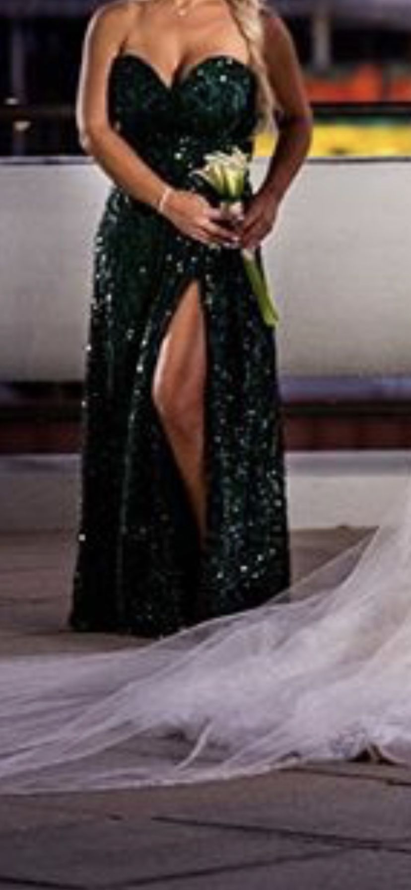 Wedding,Prom emerald green custom dress