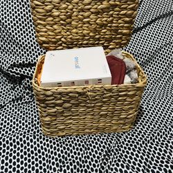 Basket Full Of Pet Items And Pet Beds
