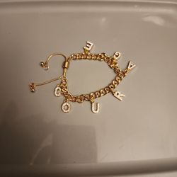 Gold Plated Courage Charm Bracelet 