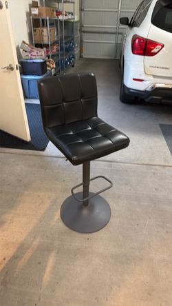 One Black Adjustable Bar Stool
