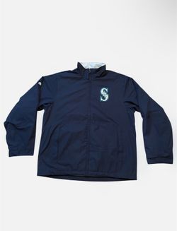 Seattle Mariners vintage majestic navy blue jacket with patches Size Medium