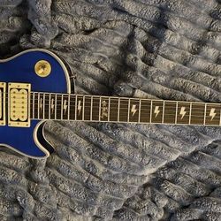 Ace Frehley Blue Flame Top Guitar 