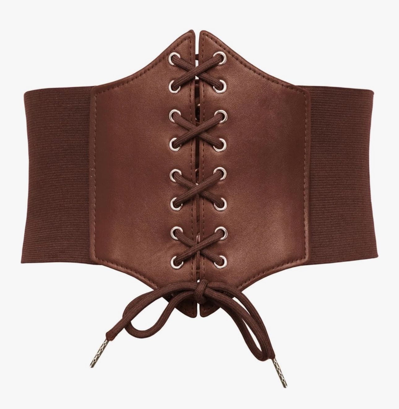 Deep Brown Womens Corset Belt Vintage Lace-up Cinch Elastic Waist Belt