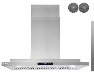 36 inch Convertible 299-CFM Stainless Steel Island Range Hood