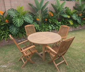 Teak table and chairs