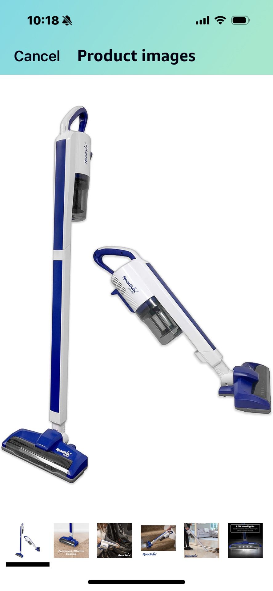 New In box! ReadiVac Eaze Cordless Stick Vacuum Cleaner, Blue