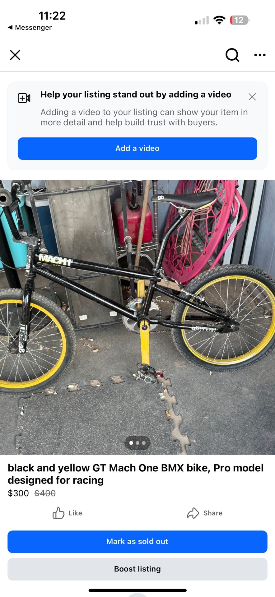 black and yellow GT Mach One BMX bike, Pro model designed for racing