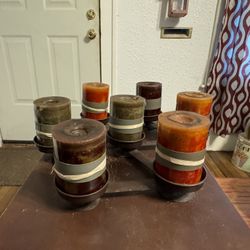 Pillar Candleholder With Candles