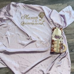 Quinceanera Mom robe and Paris Hilton mug