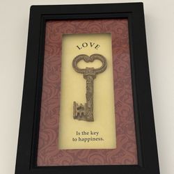 Love Is The Key To Happiness Mini Framed Wall Decor
