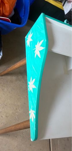 Teal Painted Wooden Decorative Desk