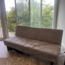 Futon With Grey Cover