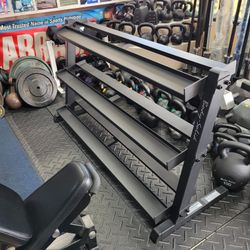 NEW 3 Tier 60 Inch Dumbbell Storage Rack Black Fits 5lb To 70lb Dumbbells