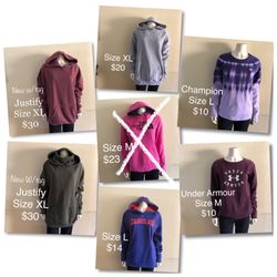Women’s Sweatshirt/Hoodies Prices Listed In Photos 