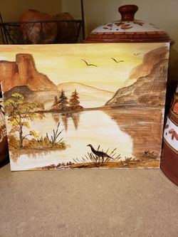 Vintage Signed Original Painting 8 × 10 Canvas Board ~ Original Artwork