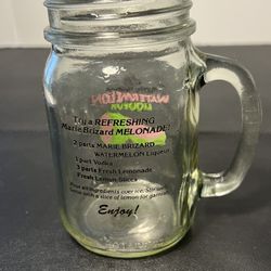 Marie Brizard Y2K Watermelon Liquor Mason Jar Glass Mug, France, 2.75x5.25”
