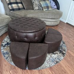 Brown Reversible Table Ottoman