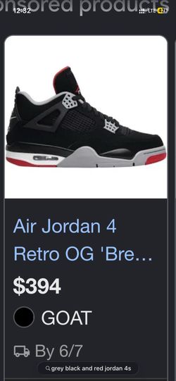 Jordan 4 black/red/ cement size 8.5 men’s