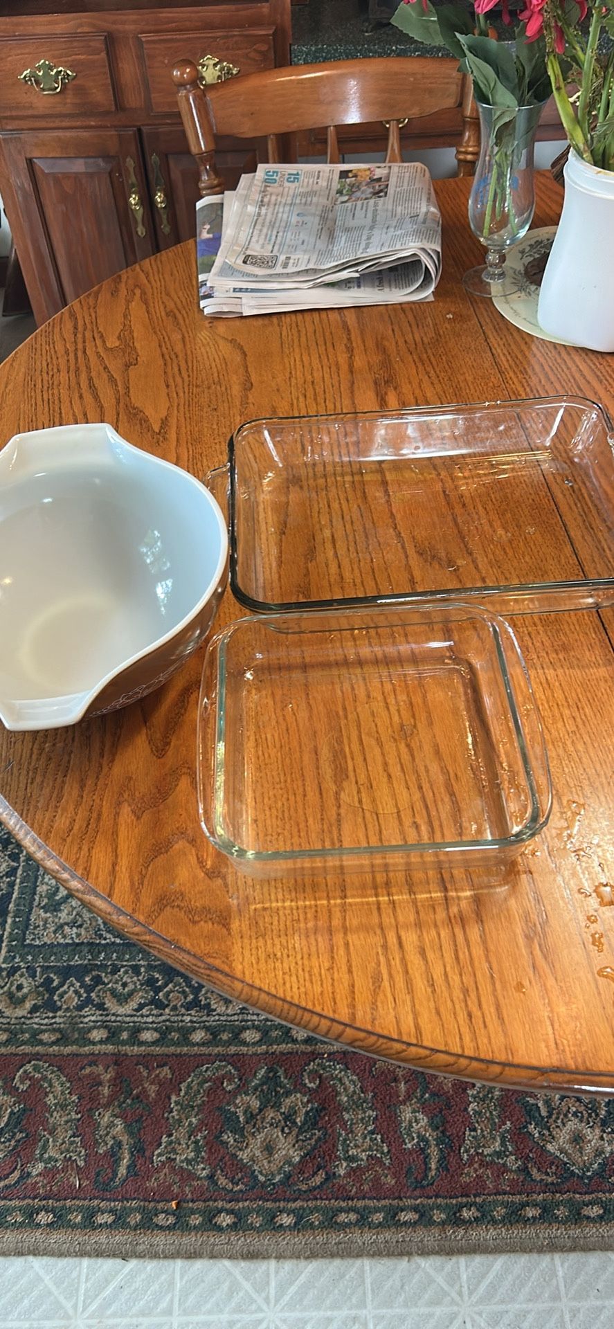 3 pieces of baking Dishes 9.25 x 13.25 or 3 quarts size